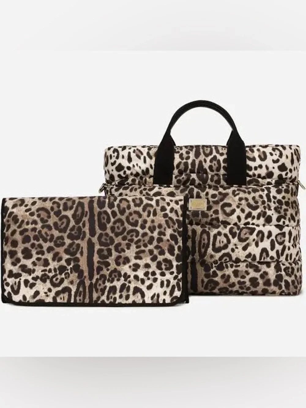 Dolce & Gabbana Leopard-Print Quilted Diaper Bag